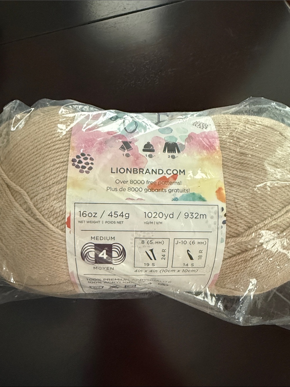 Lion Brand Yarns Pound of Love Yarn - Beige - Sugar Cookie